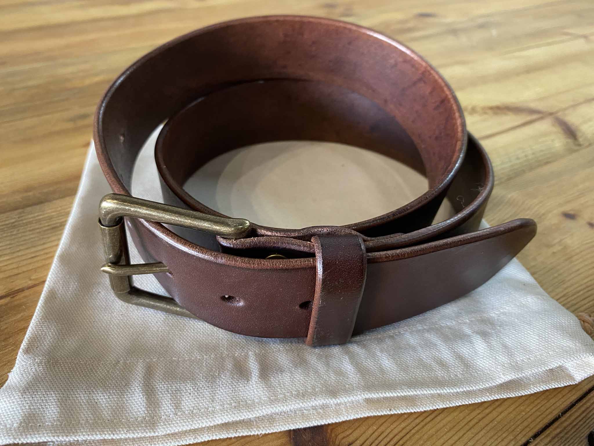 Choc-Brown "Riveted" Leather Jeans Belt