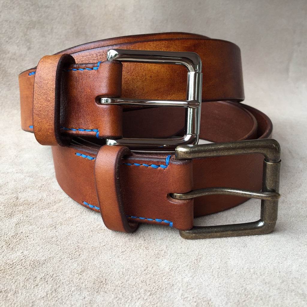 Hand-Dyed Custom Leather Jeans Belt (38mm)