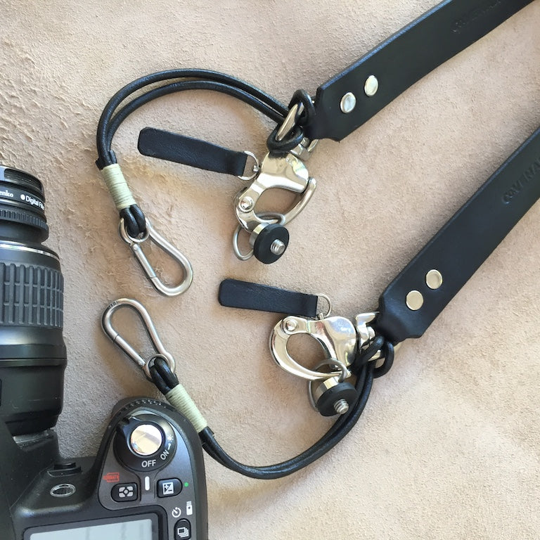 Belt & Band Covenant Handmade Dual Leather Harness Camera Strap Double Shoulder Carry Suspender Sling
